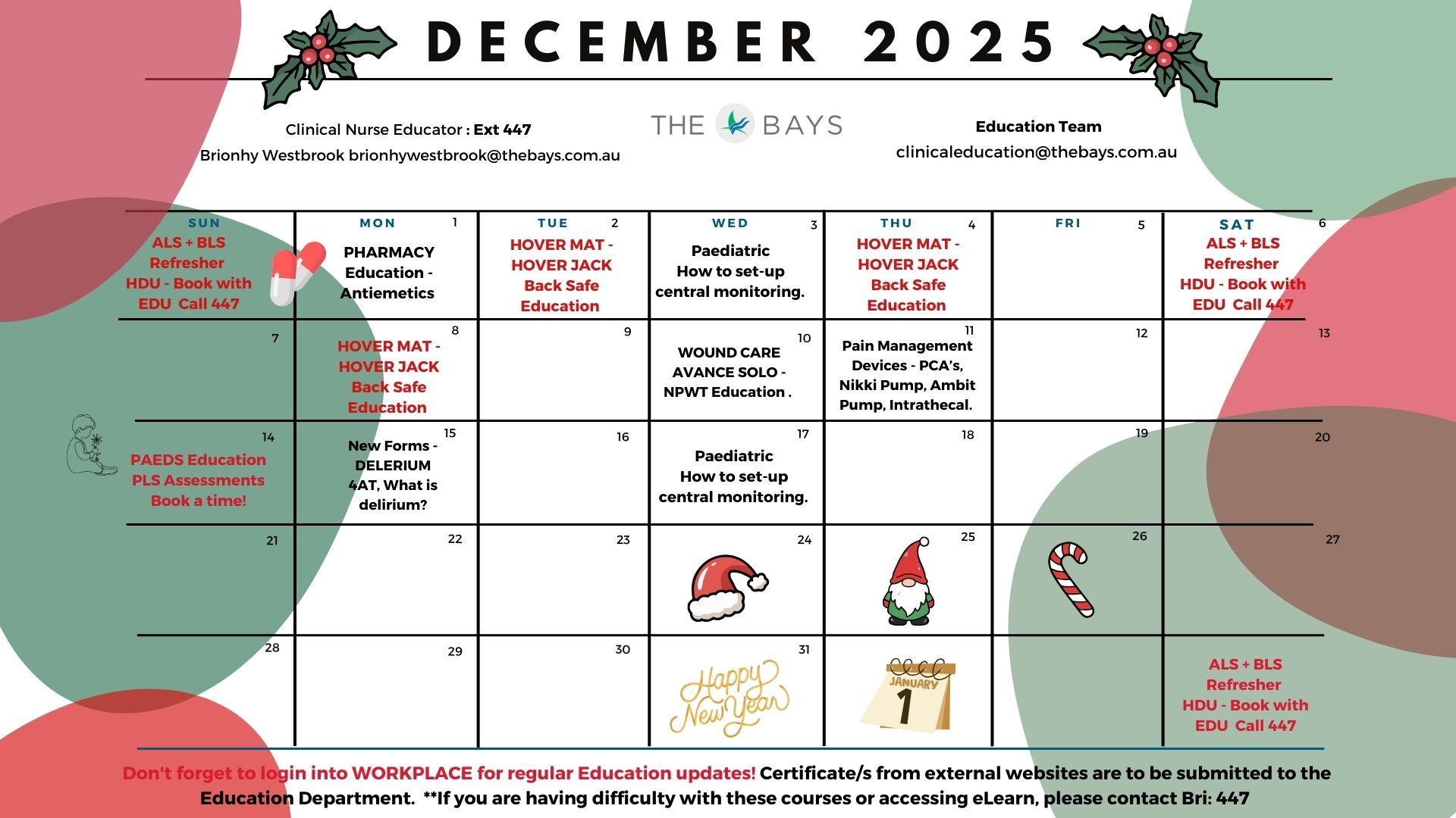 December Education Calendar