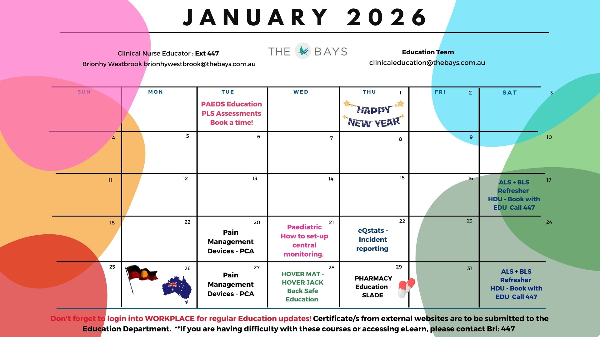 January 2026 Education Calendar 