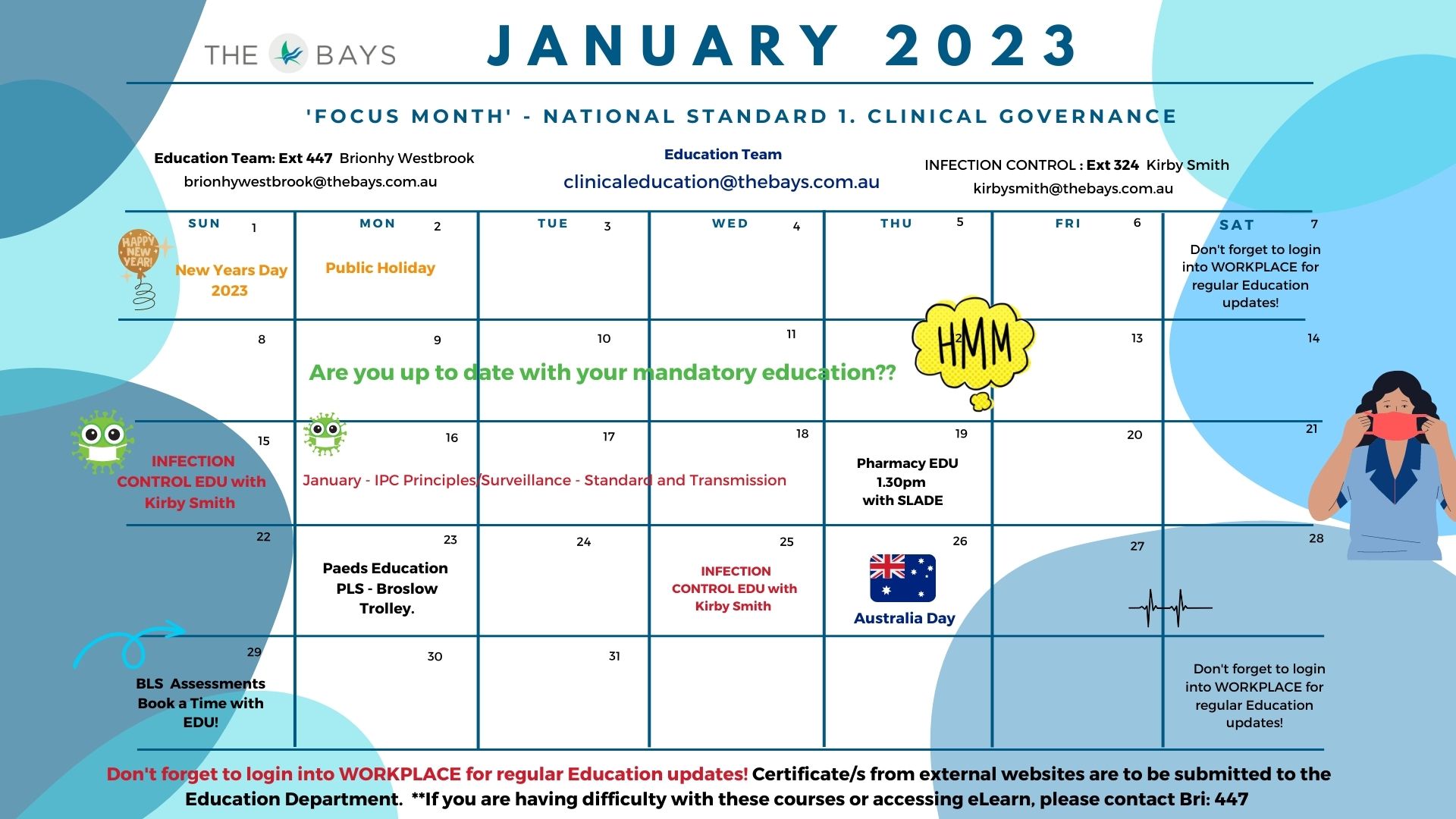 January 2023 Education Calendar 