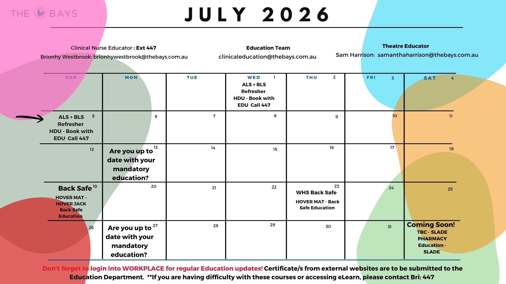 July Education Calendar