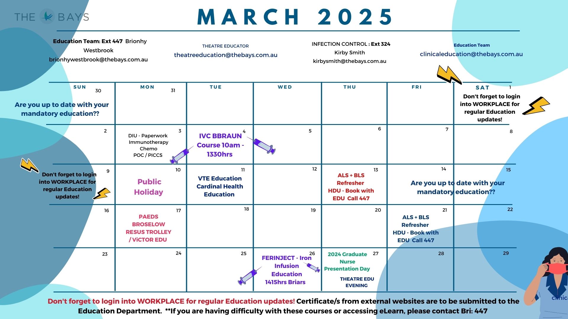 March Education Calendar 