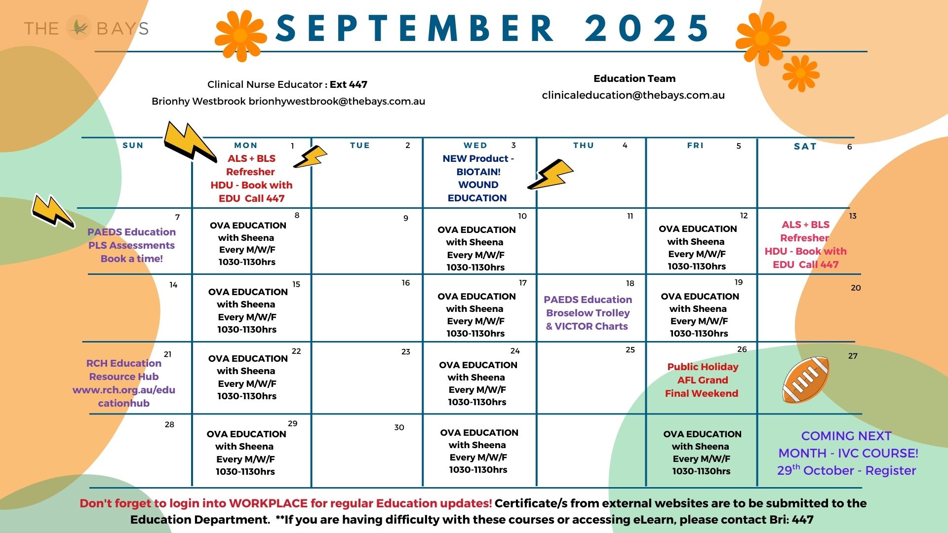 September 2025 Education Calendar 